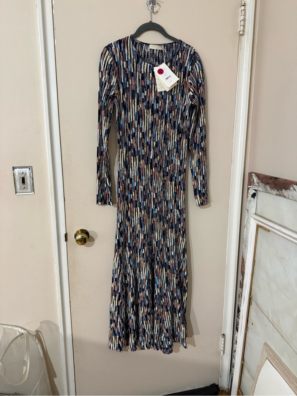 Ulla Johnson Long Sleeve Multi-Color Patterned Maxi Dress